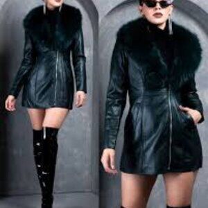 bobbles and lace are fur real green jacket